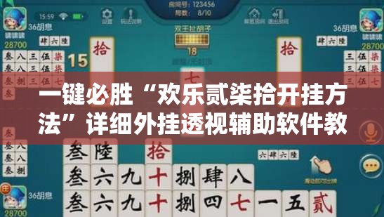 一键必胜“欢乐贰柒拾开挂方法”详细外挂透视辅助软件教程