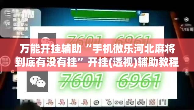 万能开挂辅助“手机微乐河北麻将到底有没有挂	”开挂(透视)辅助教程