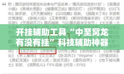 开挂辅助工具“中至窝龙有没有挂	”科技辅助神器手机版