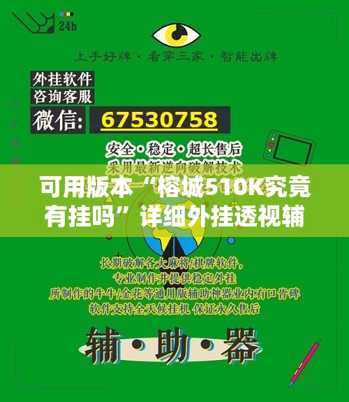 可用版本“榕城510K究竟有挂吗”详细外挂透视辅助软件教程