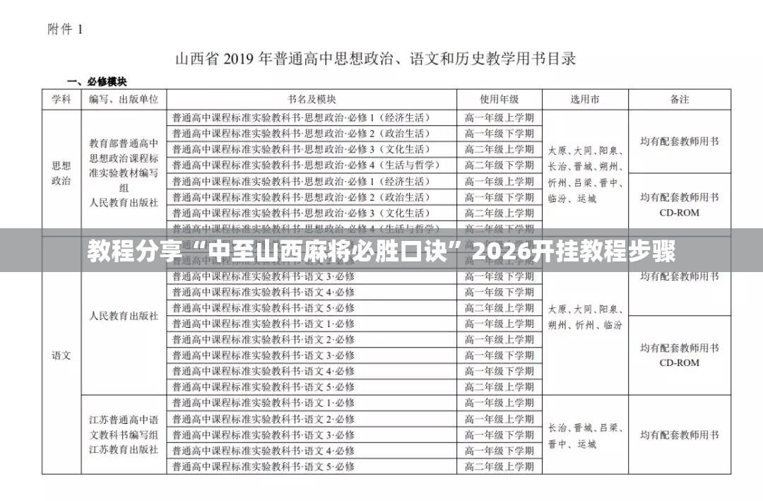 教程分享“中至山西麻将必胜口诀	”2026开挂教程步骤